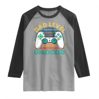 Funny New Dad Raglan Shirt Retro Dad Level Unlocked Gaming Gamer - Wonder Print Shop