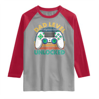 Funny New Dad Raglan Shirt Retro Dad Level Unlocked Gaming Gamer - Wonder Print Shop