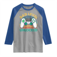 Funny New Dad Raglan Shirt Retro Dad Level Unlocked Gaming Gamer - Wonder Print Shop