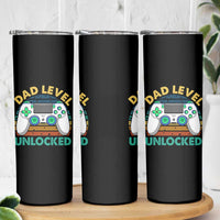 Funny New Dad Skinny Tumbler Retro Dad Level Unlocked Gaming Gamer - Wonder Print Shop