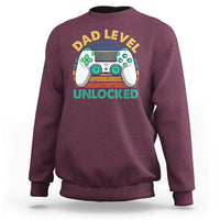 Funny New Dad Sweatshirt Retro Dad Level Unlocked Gaming Gamer - Wonder Print Shop