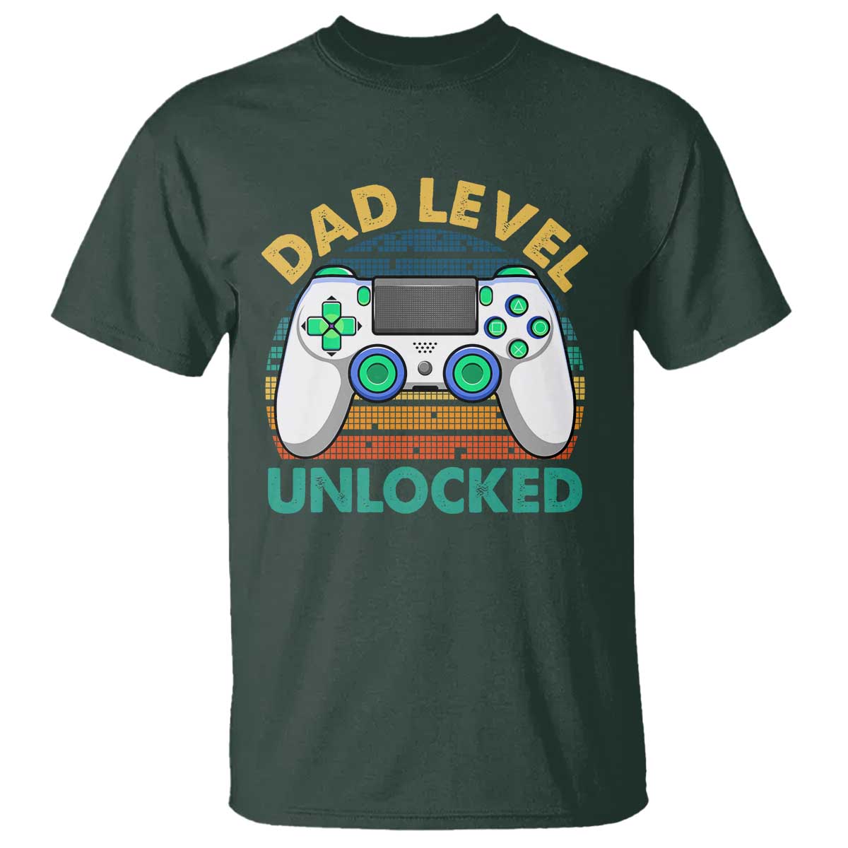 Funny New Dad T Shirt Retro Dad Level Unlocked Gaming Gamer - Wonder Print Shop