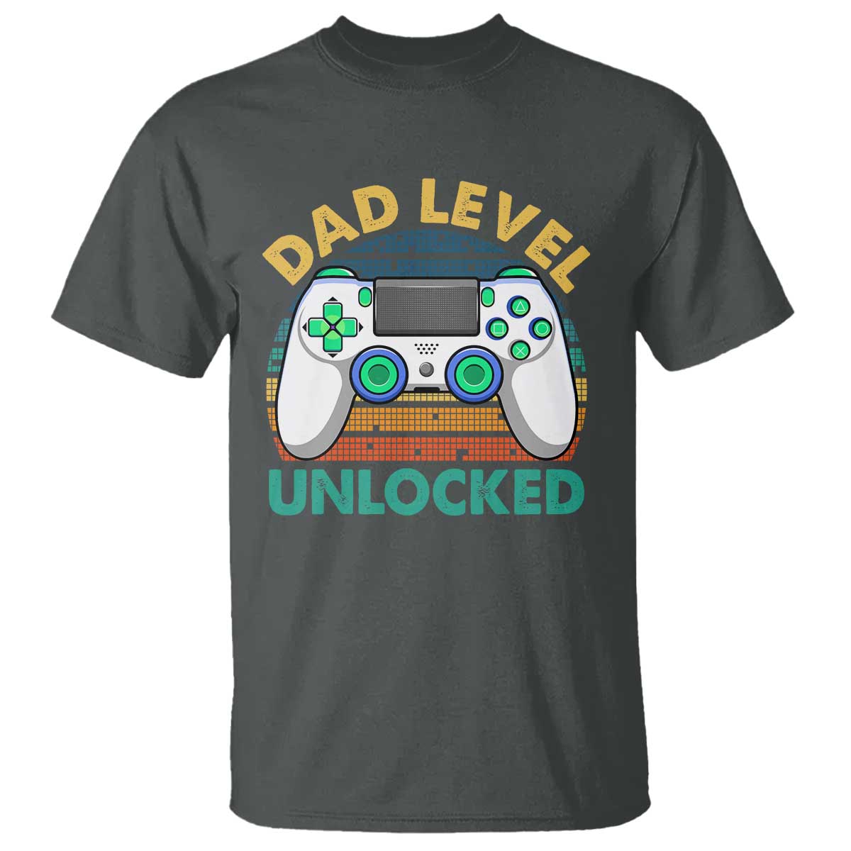 Funny New Dad T Shirt Retro Dad Level Unlocked Gaming Gamer - Wonder Print Shop