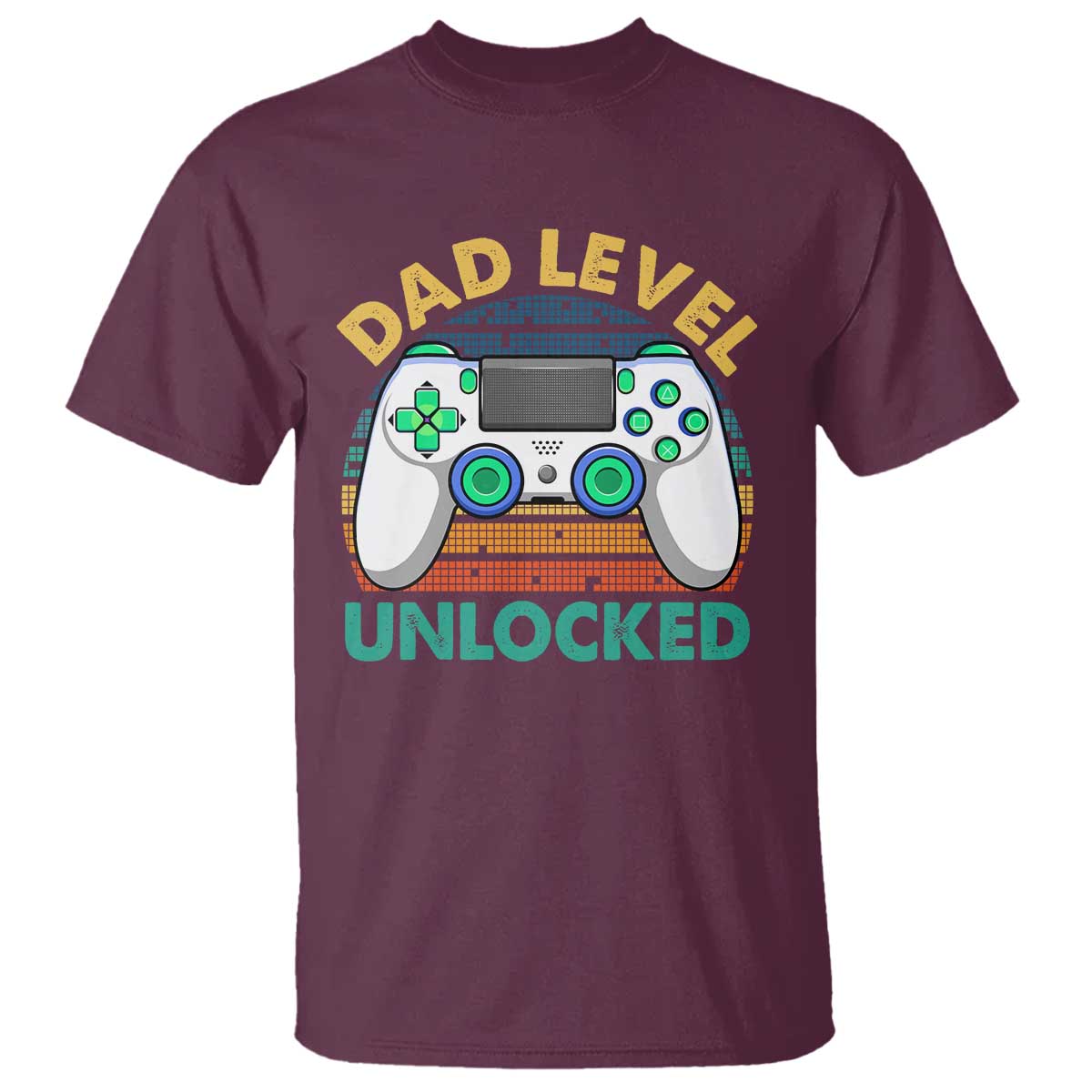 Funny New Dad T Shirt Retro Dad Level Unlocked Gaming Gamer - Wonder Print Shop