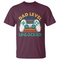 Funny New Dad T Shirt Retro Dad Level Unlocked Gaming Gamer - Wonder Print Shop