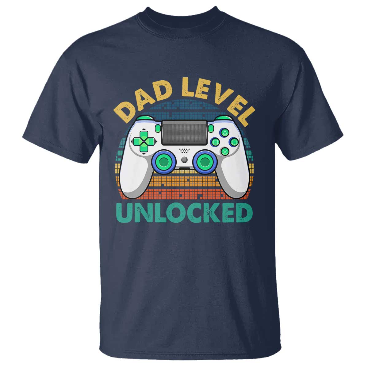 Funny New Dad T Shirt Retro Dad Level Unlocked Gaming Gamer - Wonder Print Shop