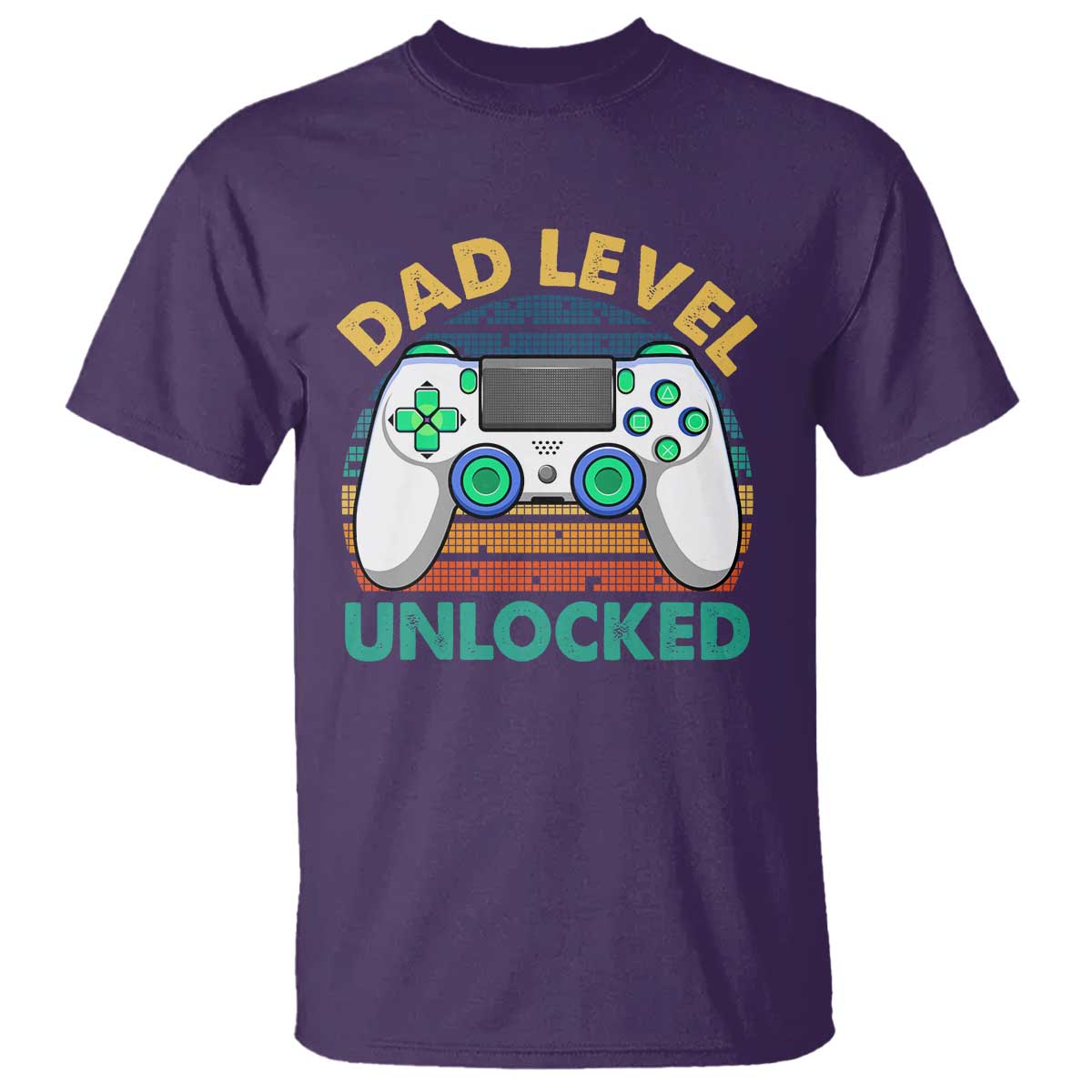 Funny New Dad T Shirt Retro Dad Level Unlocked Gaming Gamer - Wonder Print Shop