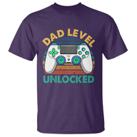 Funny New Dad T Shirt Retro Dad Level Unlocked Gaming Gamer - Wonder Print Shop