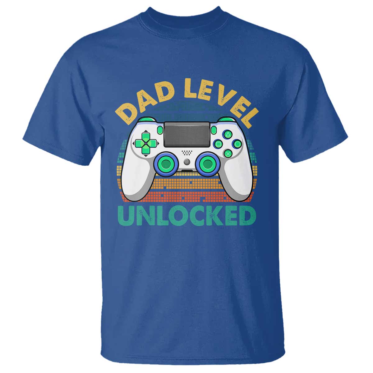 Funny New Dad T Shirt Retro Dad Level Unlocked Gaming Gamer - Wonder Print Shop