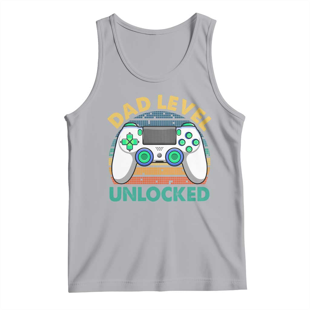 Funny New Dad Tank Top Retro Dad Level Unlocked Gaming Gamer - Wonder Print Shop