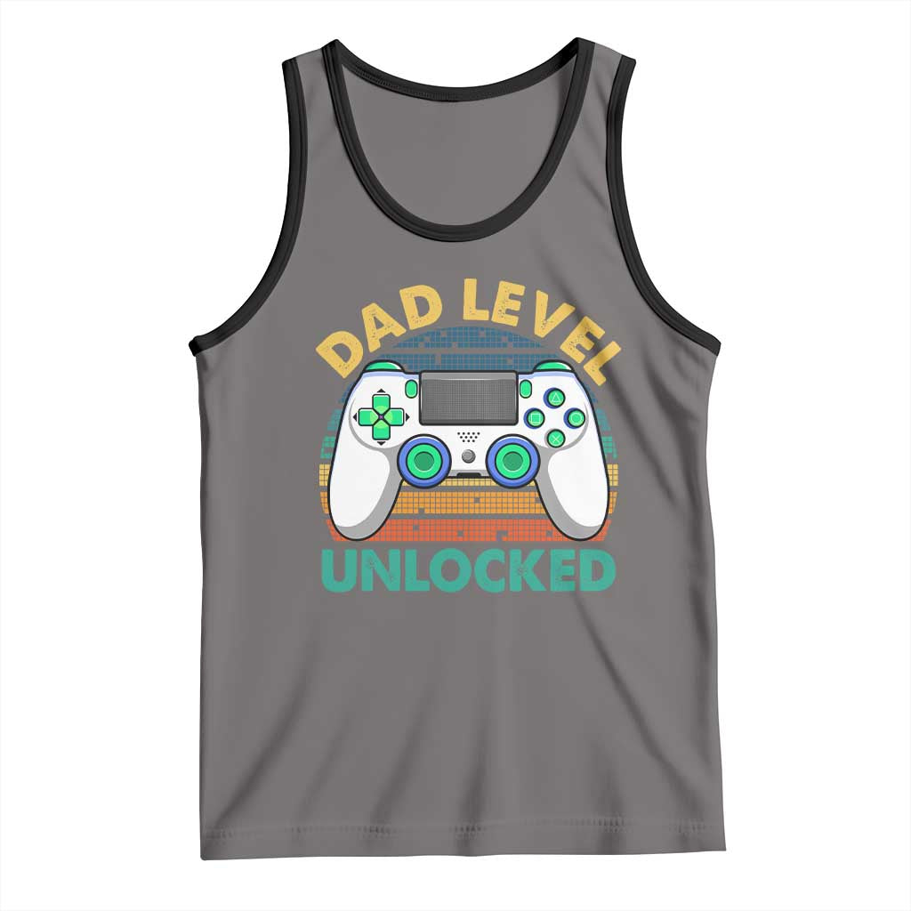 Funny New Dad Tank Top Retro Dad Level Unlocked Gaming Gamer - Wonder Print Shop