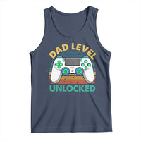 Funny New Dad Tank Top Retro Dad Level Unlocked Gaming Gamer - Wonder Print Shop