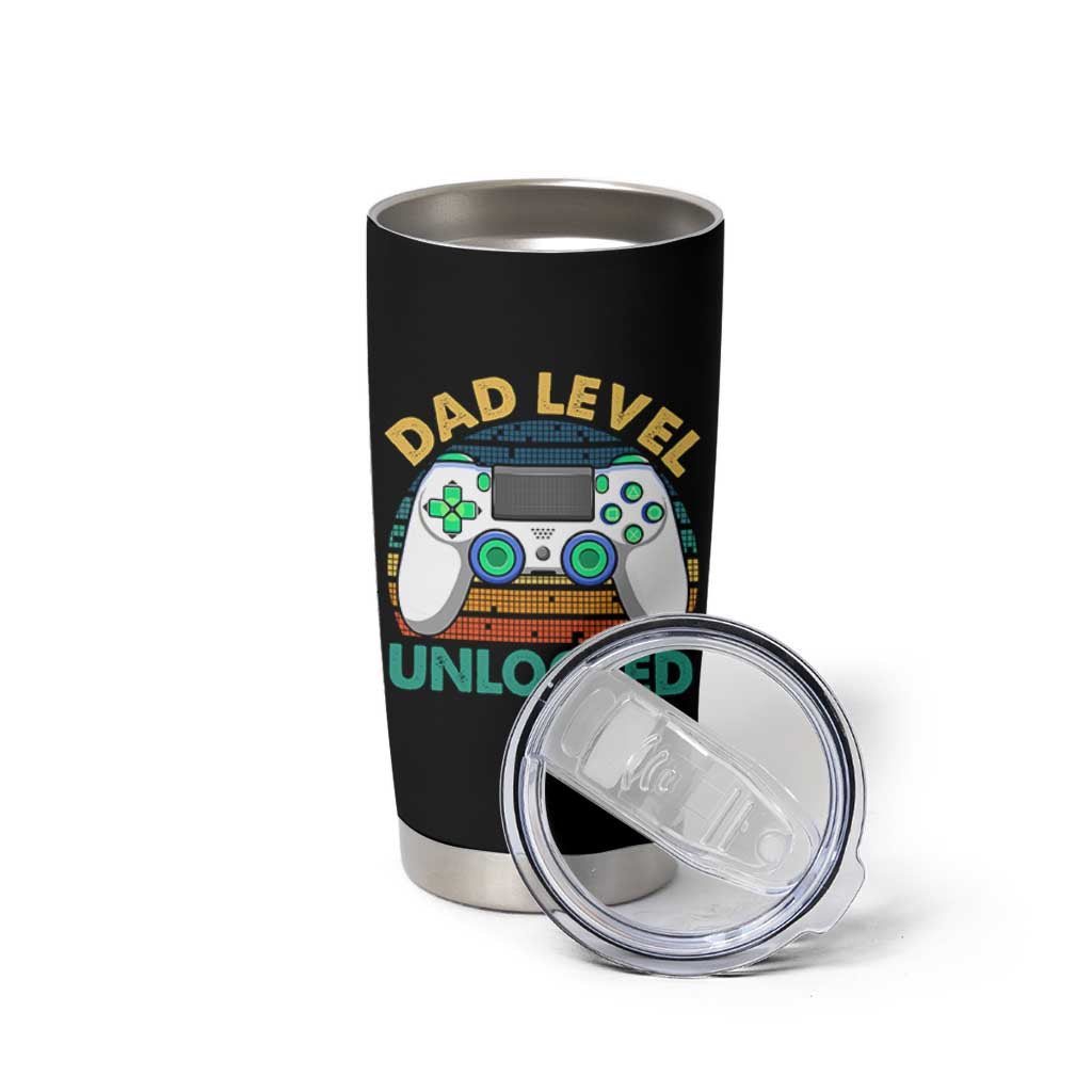 Funny New Dad Tumbler Cup Retro Dad Level Unlocked Gaming Gamer - Wonder Print Shop