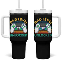 Funny New Dad Tumbler With Handle Retro Dad Level Unlocked Gaming Gamer - Wonder Print Shop