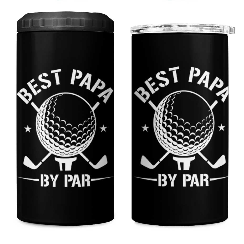 Golf Dad 4 in 1 Can Cooler Tumbler Best Papa By Par Golfer Fathers Day Gifts