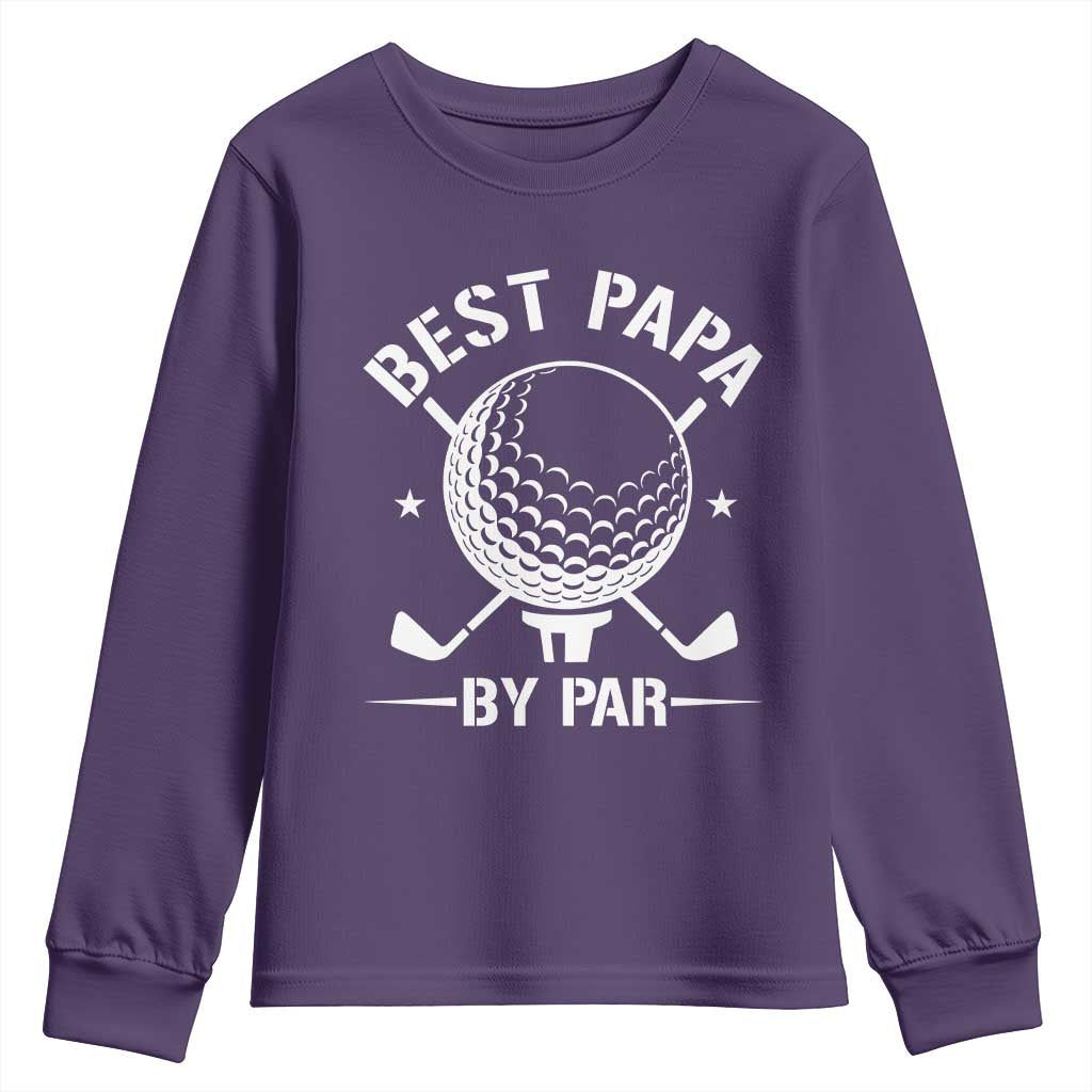 Golf Dad Youth Sweatshirt Best Papa By Par Golfer Fathers Day Gifts
