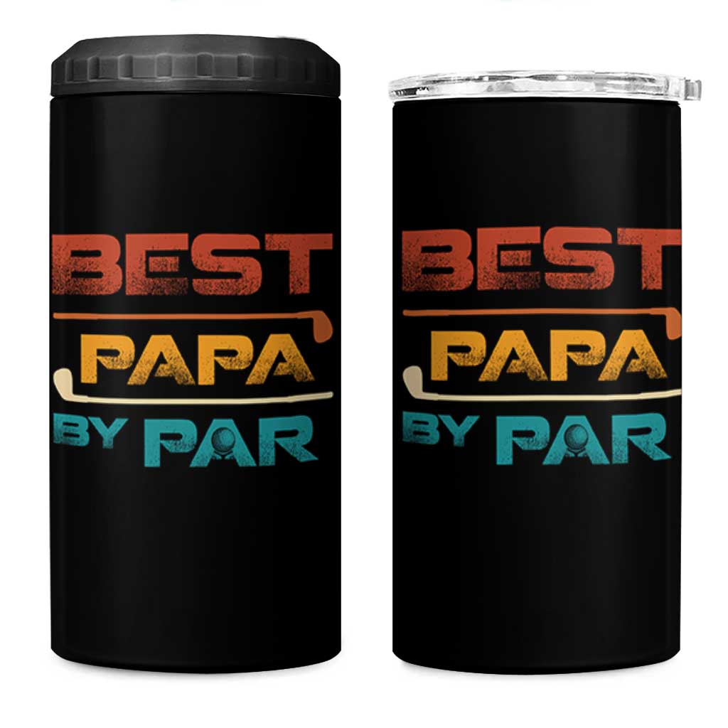 Golf Dad 4 in 1 Can Cooler Tumbler Best Papa By Par Golfing Golfer Funny Fathers Day Gifts