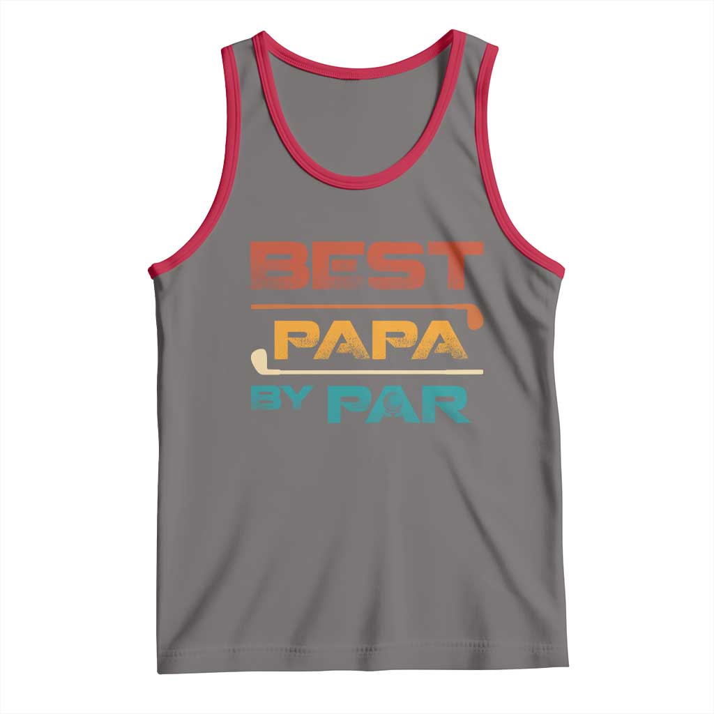 Golf Dad Tank Top Best Papa By Par Golfing Golfer Funny Fathers Day Gifts