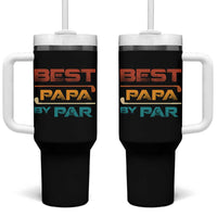 Golf Dad Tumbler With Handle Best Papa By Par Golfing Golfer Funny Fathers Day Gifts
