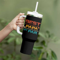 Golf Dad Tumbler With Handle Best Papa By Par Golfing Golfer Funny Fathers Day Gifts