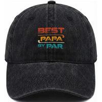 Golf Dad Washed Cotton Baseball Cap Best Papa By Par Golfing Golfer Funny Fathers Day Gifts