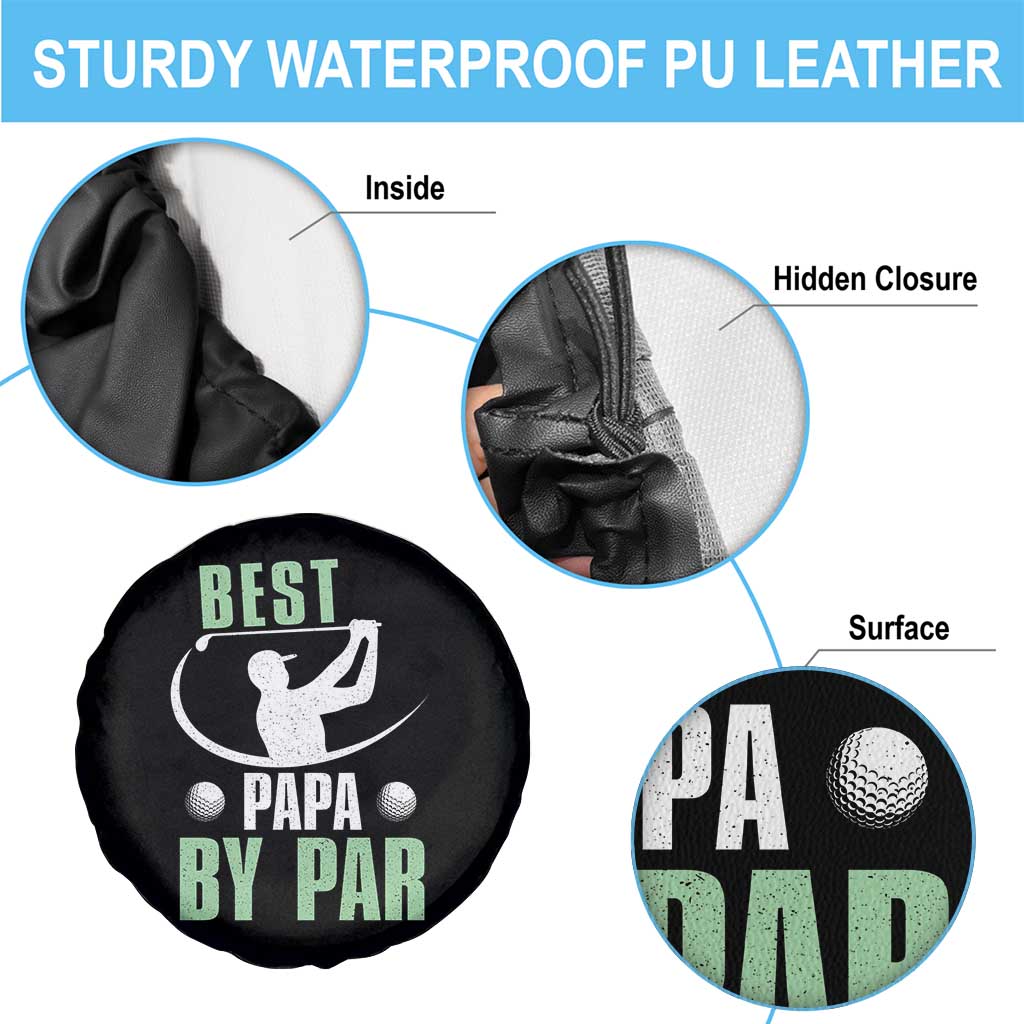 Golf Dad Spare Tire Cover Best Papa By Par Funny Golfer Fathers Day Gifts
