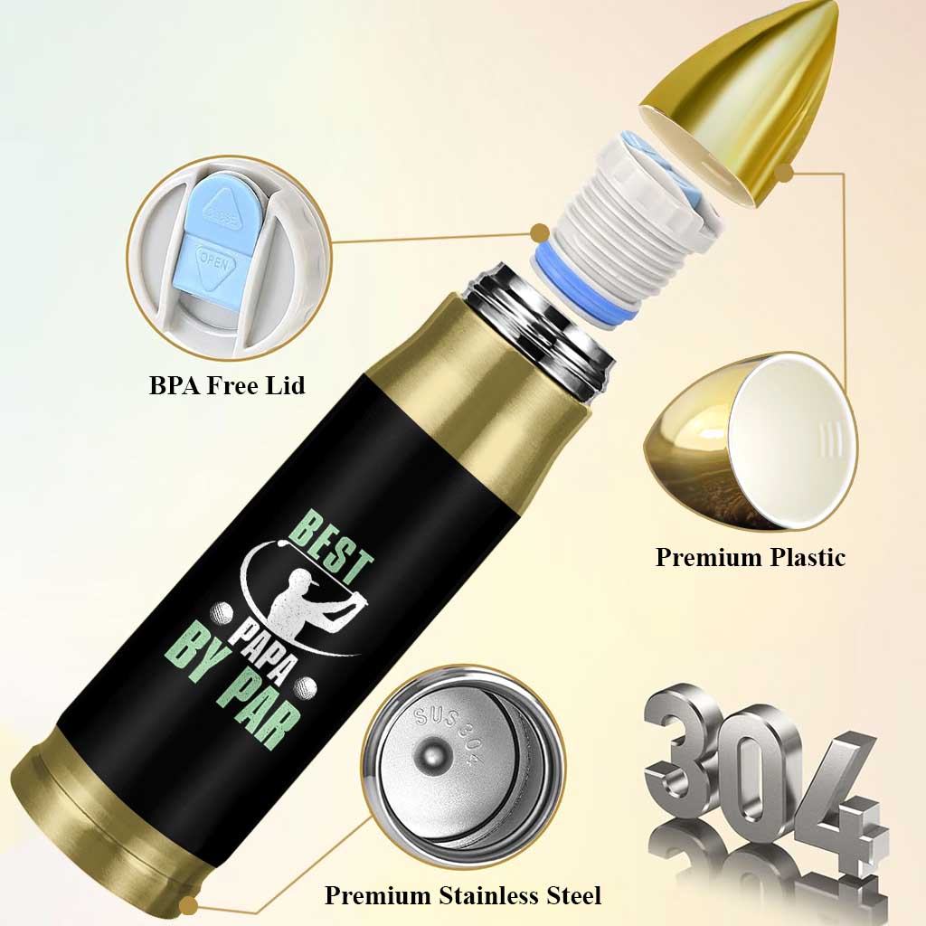 Golf Dad Bullet Tumbler Best Papa By Par Funny Golfer Fathers Day Gifts