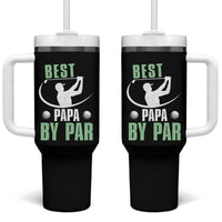 Golf Dad Tumbler With Handle Best Papa By Par Funny Golfer Fathers Day Gifts