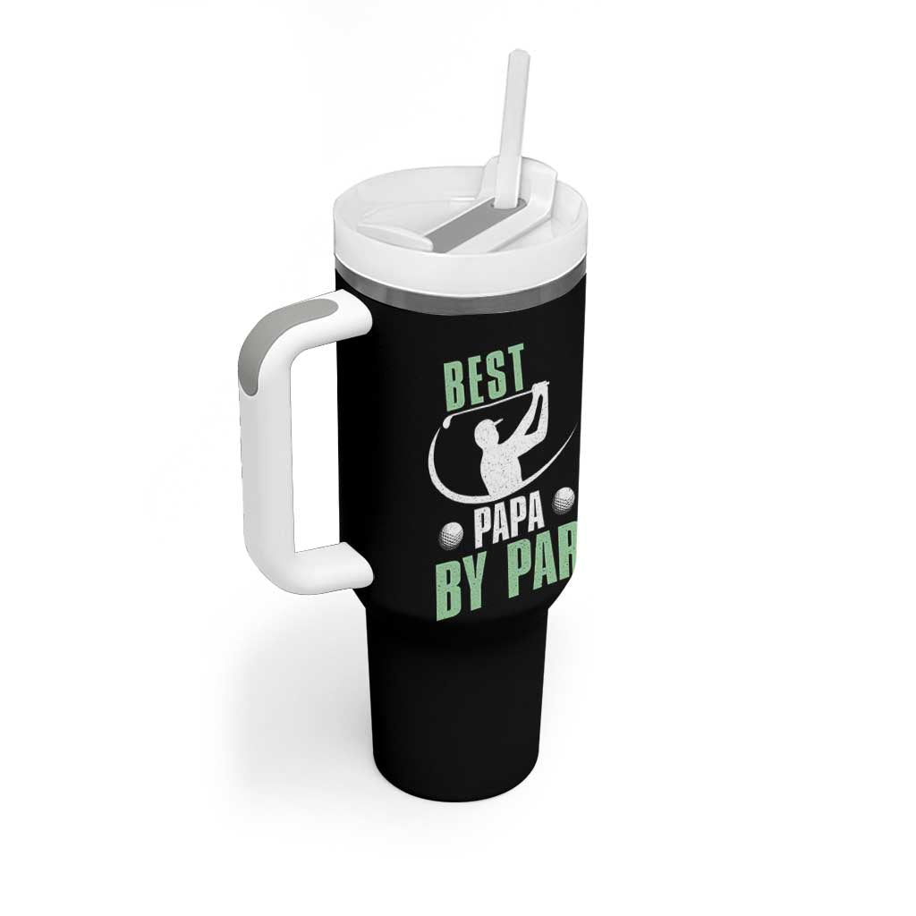 Golf Dad Tumbler With Handle Best Papa By Par Funny Golfer Fathers Day Gifts