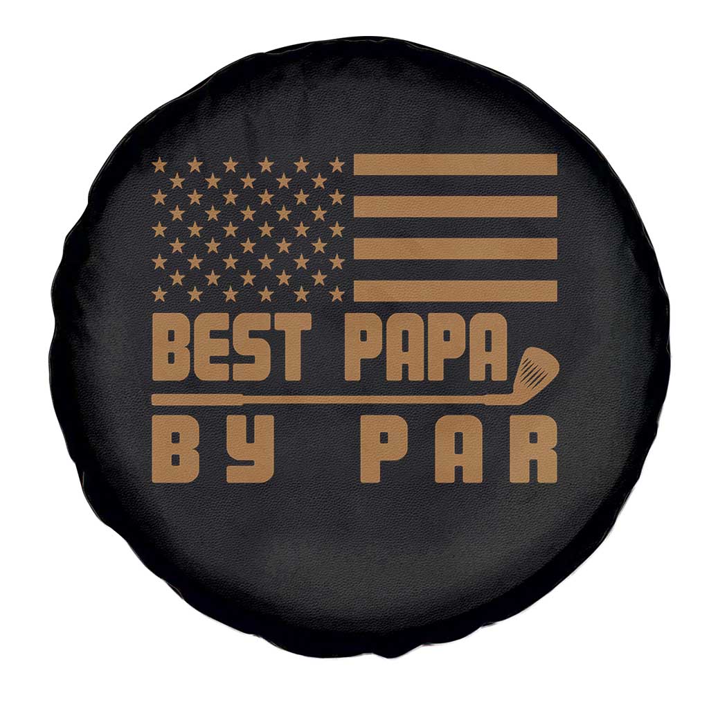 Golf Dad Spare Tire Cover Best Papa By Par American Flag Golfer Fathers Day Gifts