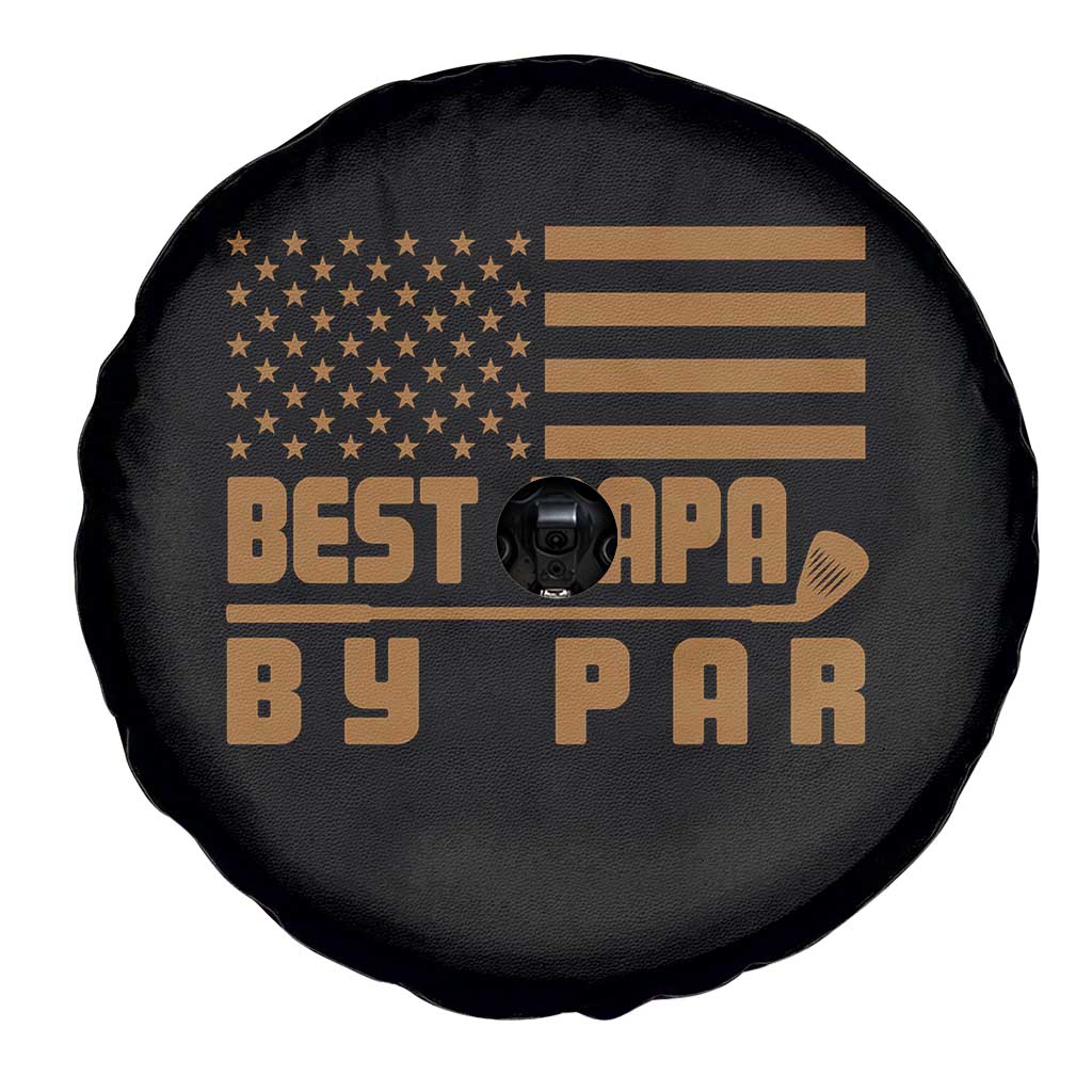 Golf Dad Spare Tire Cover Best Papa By Par American Flag Golfer Fathers Day Gifts