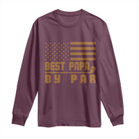 Golf Dad Long Sleeve Shirt Best Papa By Par American Flag Golfer Fathers Day Gifts