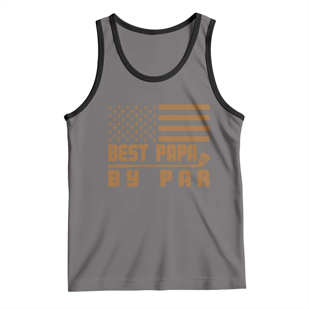 Golf Dad Tank Top Best Papa By Par American Flag Golfer Fathers Day Gifts
