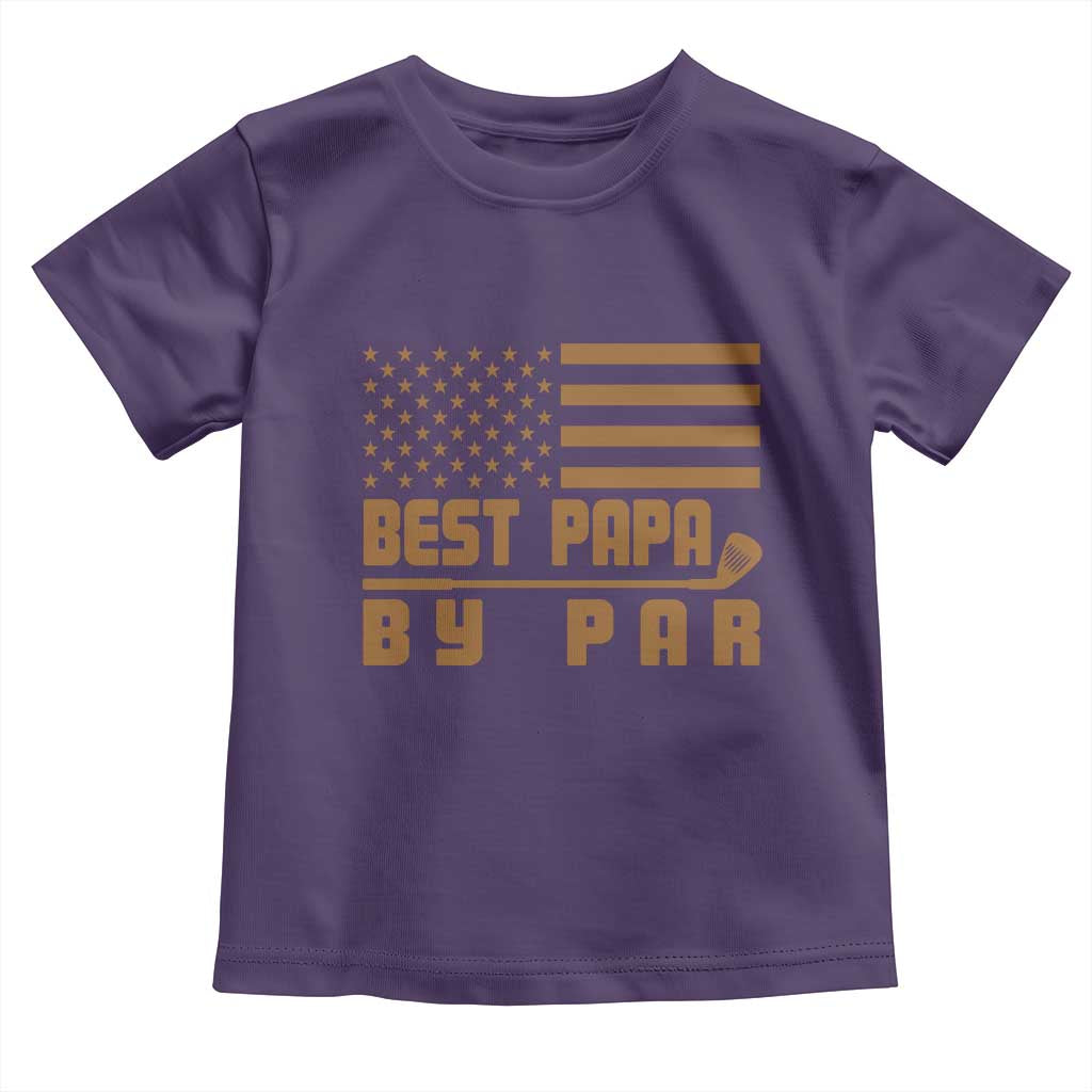 Golf Dad Toddler T Shirt Best Papa By Par American Flag Golfer Fathers Day Gifts