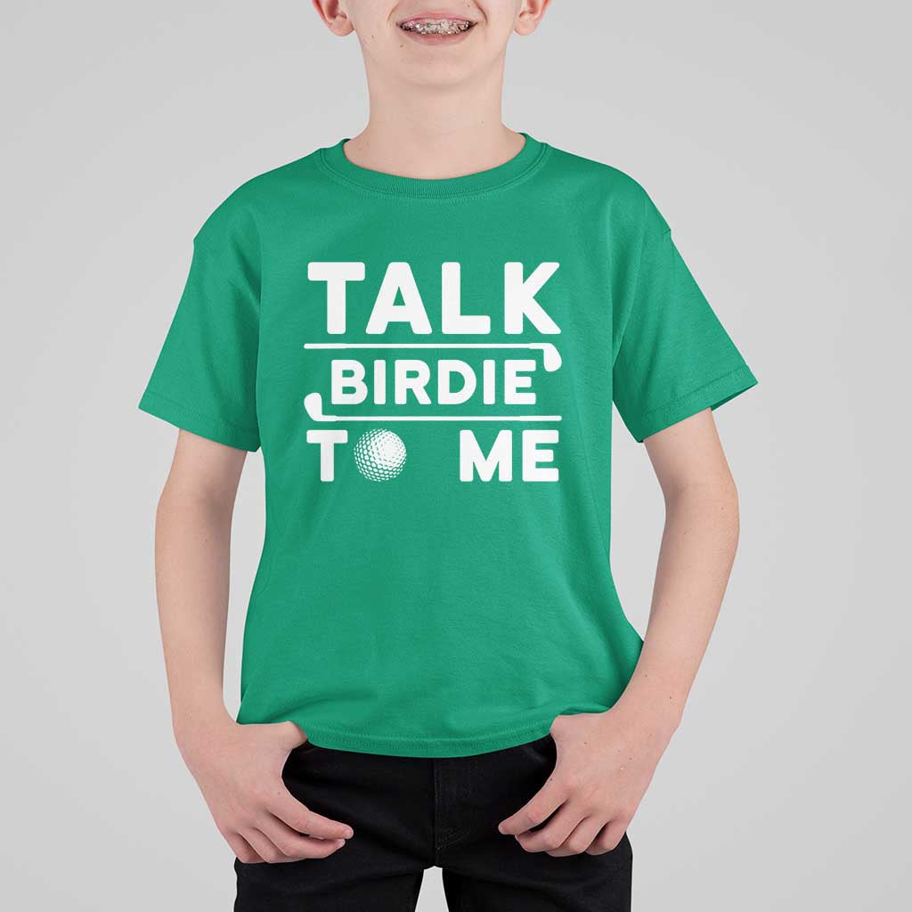 Funny Golfing T Shirt For Kid Talk Birdie To Me Sarcastic Sayings Golf Golfer