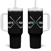 Funny Golfing Tumbler With Handle Let's Par Tee Golf Player Golfer Dad Grandpa