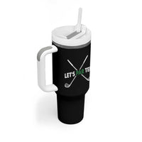 Funny Golfing Tumbler With Handle Let's Par Tee Golf Player Golfer Dad Grandpa