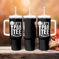 Funny Golfing Tumbler With Handle Let's Par Tee Fathers Day Golfer Gift Dad Grandpa