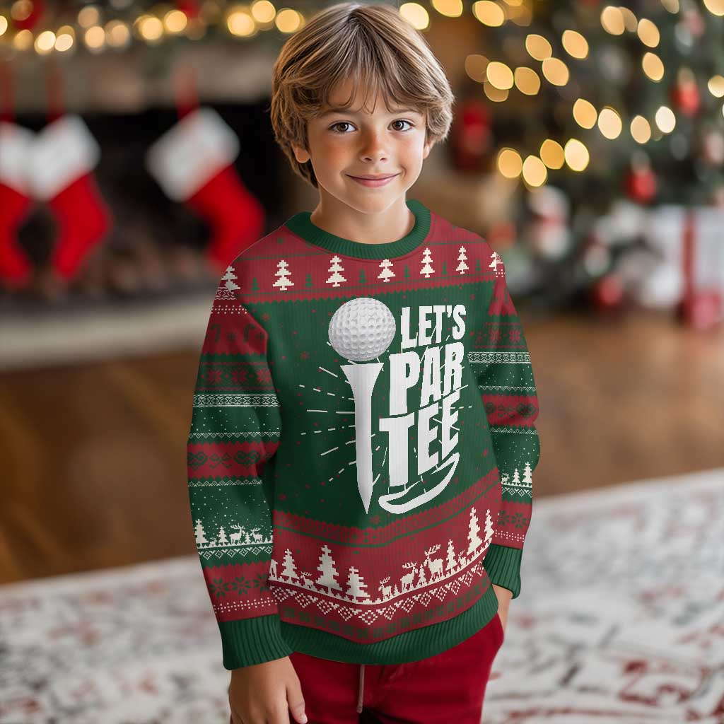 Funny Golfing Knitted Sweatshirt Let's Par Tee Fathers Day Golfer Gift Dad Grandpa - Wonder Print Shop