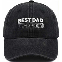 Golf Dad Washed Cotton Baseball Cap Best Dad By Par  Golfing Golfer Funny Fathers Day Gifts