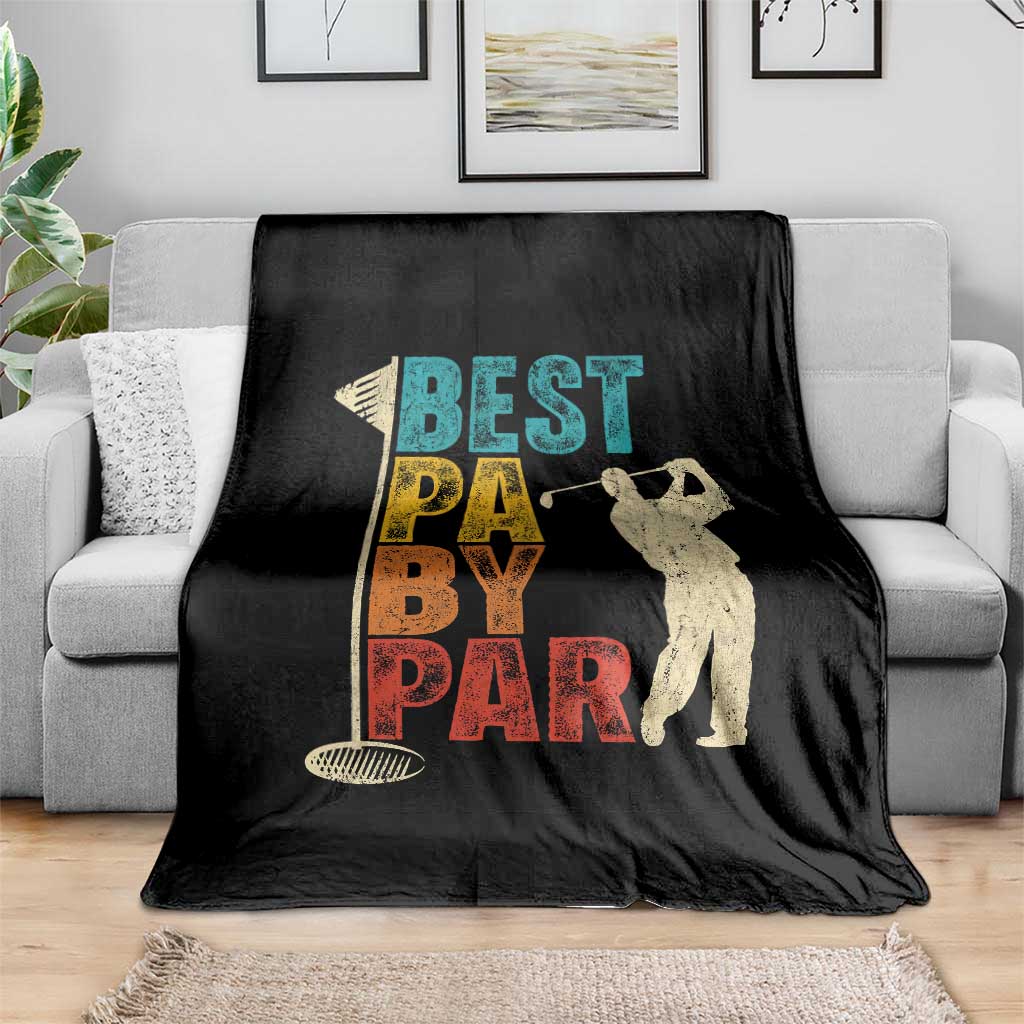 Golf Gifts for Dad Throw Blanket Retro Best Pa By Par Fathers Day - Wonder Print Shop