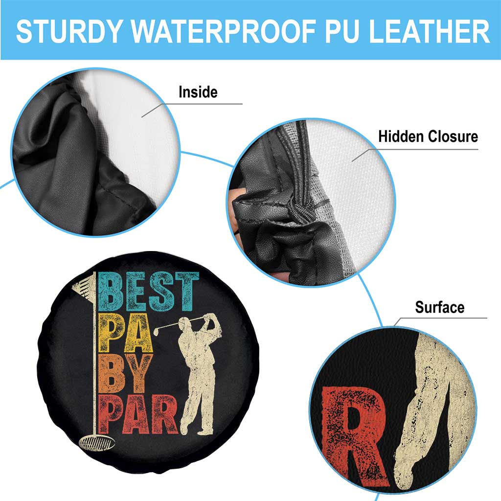 Golf Gifts for Dad Spare Tire Cover Retro Best Pa By Par Fathers Day - Wonder Print Shop
