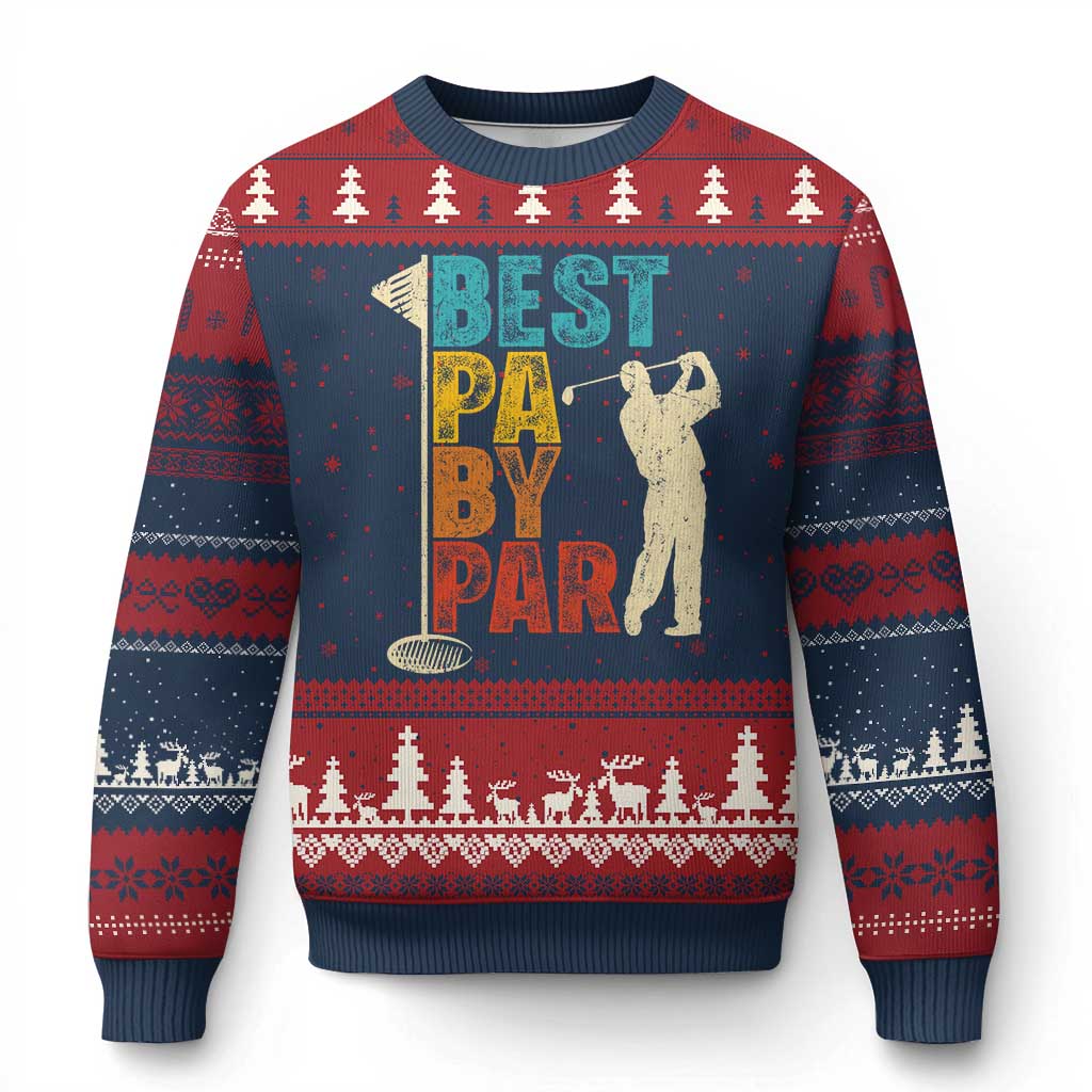 Golf Gifts for Dad Ugly Christmas Sweater Retro Best Pa By Par Fathers Day - Wonder Print Shop