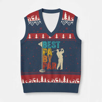 Golf Gifts for Dad V-Neck Knit Sweater Vest Retro Best Pa By Par Fathers Day - Wonder Print Shop