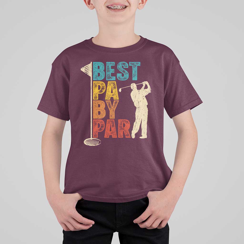 Golf Gifts for Dad T Shirt For Kid Retro Best Pa By Par Fathers Day - Wonder Print Shop