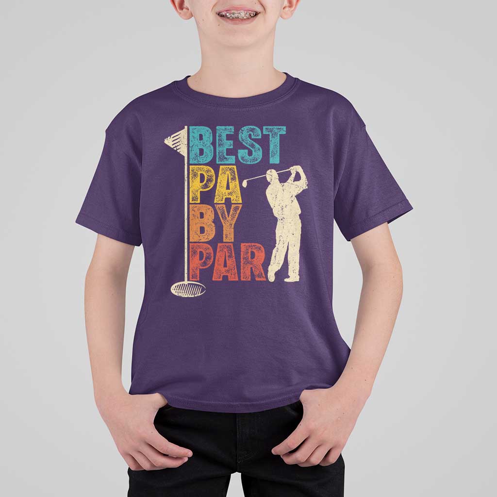 Golf Gifts for Dad T Shirt For Kid Retro Best Pa By Par Fathers Day - Wonder Print Shop