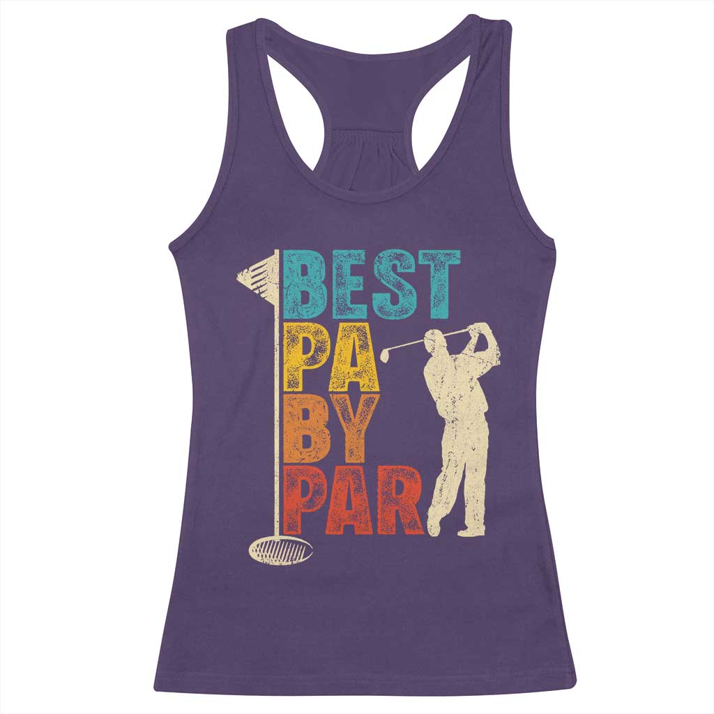 Golf Gifts for Dad Racerback Tank Top Retro Best Pa By Par Fathers Day - Wonder Print Shop
