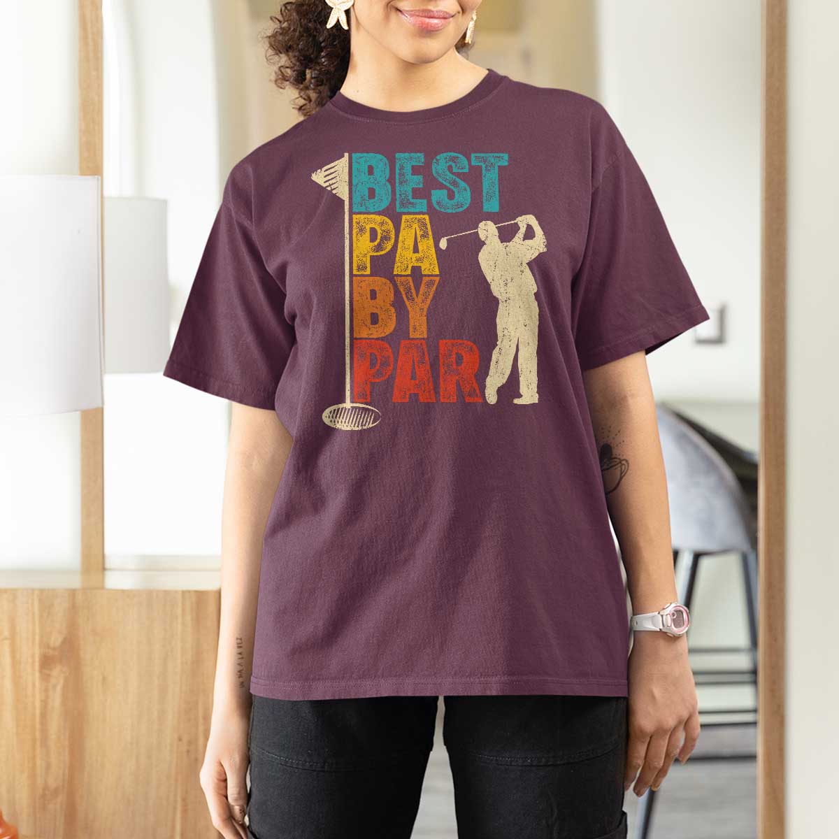 Golf Gifts for Dad T Shirt For Women Retro Best Pa By Par Fathers Day - Wonder Print Shop