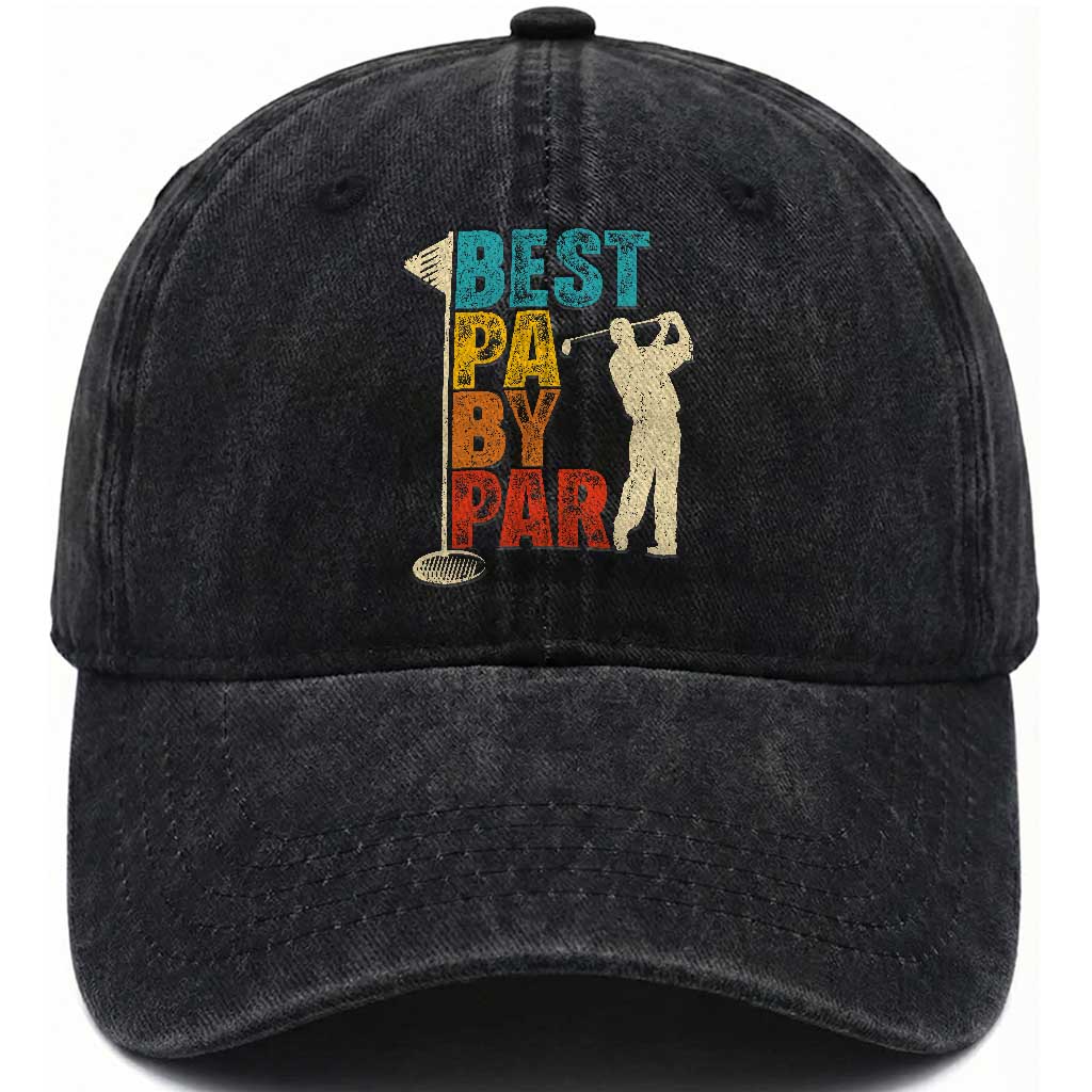 Golf Gifts for Dad Washed Cotton Baseball Cap Retro Best Pa By Par Fathers Day