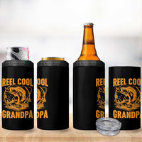 Funny Fishing Vintage Reel Cool Grandpa 4 in 1 Can Cooler Tumbler